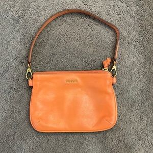 NWOT orange Fossil small purse with cardholder